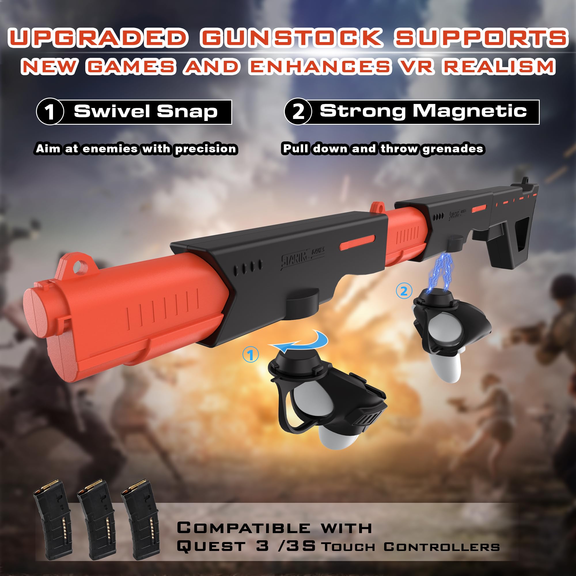 AIJUNCT VR Gunstock Compatible with Quest 3/3S Gun Stock Suitable